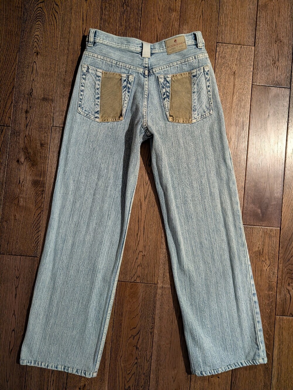 The Cairo Line "Cargos" Relaxed Jeans, Light Blue Stripe - Picture 3 of 14